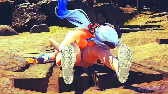 Threesome Fun – Boy Fucks Barbara & Ganyu in Uncensored 3D Genshin Impact Hentai