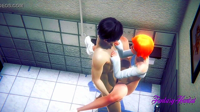 Gwen Tennyson Gets Fucked & Crem Pied in Japanese Public Toilet Anime Hentai