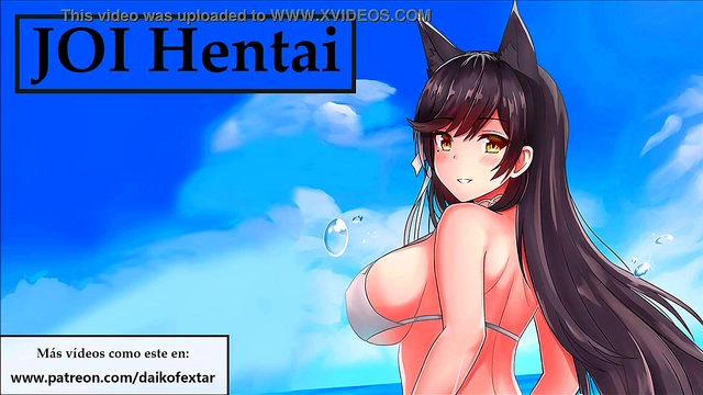 Horny Anime Babe Gives JOI Blowjob Instructions in Spanish Bikini Scene