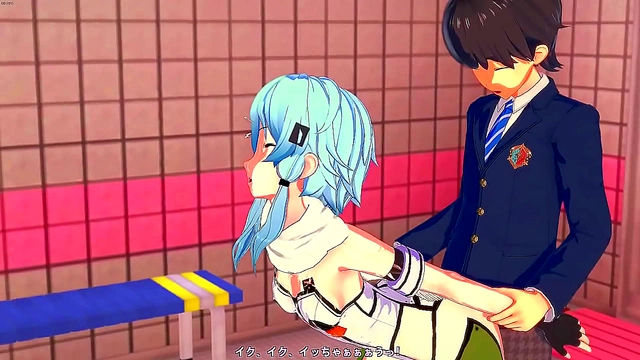 Sinon Sucks Cock & Gets Pussy Fucked Twice in Sword Art Online Hentai