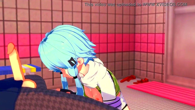 Sinon Sucks Cock & Gets Pussy Fucked Twice in Sword Art Online Hentai