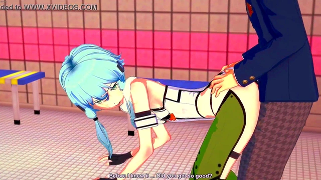 Sinon Sucks Cock & Gets Pussy Fucked Twice in Sword Art Online Hentai