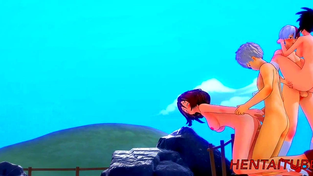 My Hero Academia 3D Hentai – Katsuki fucks Ochako & Shoto joins for Orgy Fun