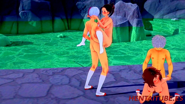 My Hero Academia 3D Hentai – Katsuki fucks Ochako & Shoto joins for Orgy Fun