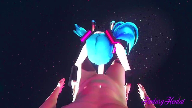 Hatsune Miku Gives Rough 3D Hentai Blowjob in Striptease Club POV