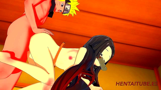 Naruto's Big Dick Fucks Nezuko for Hot Blowjob & Pussy Creampie