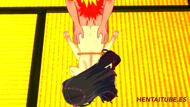 Naruto's Big Dick Fucks Nezuko for Hot Blowjob & Pussy Creampie