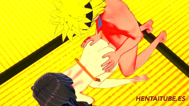 Naruto's Big Dick Fucks Nezuko for Hot Blowjob & Pussy Creampie