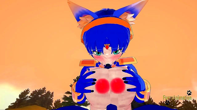 Krystal & Lucario Furry Hentai Action – Boobjob, Blowjob & Wild Fucking Creampie