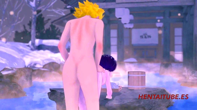 Denki Kaminari Rides Jiro in Steamy My Hero Academia Onsen Hentai Scene