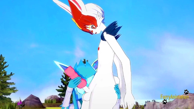 Glaceon Gets Handjob & Fucked By Cinderace for Rough Creampie in 3D Hentai Yiff
