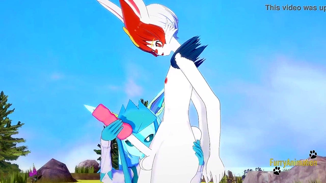 Glaceon Gets Handjob & Fucked By Cinderace for Rough Creampie in 3D Hentai Yiff