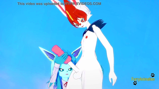 Glaceon Gets Handjob & Fucked By Cinderace for Rough Creampie in 3D Hentai Yiff