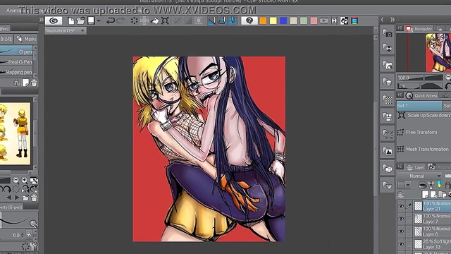 Seras and Rip Van Winkle Speed Paint Anime Action