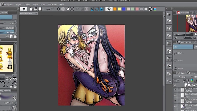 Seras and Rip Van Winkle Speed Paint Anime Action