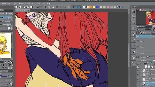 Seras and Rip Van Winkle Speed Paint Anime Action