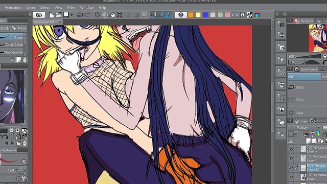 Seras and Rip Van Winkle Speed Paint Anime Action