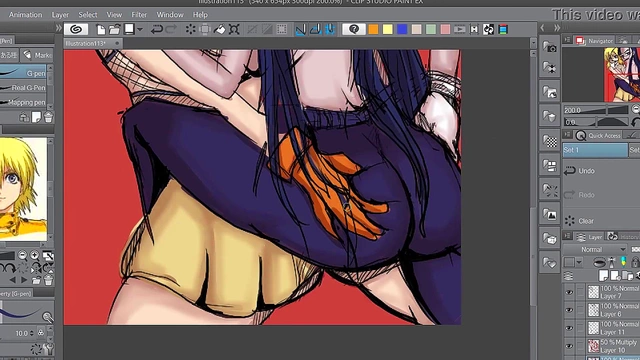 Seras and Rip Van Winkle Speed Paint Anime Action