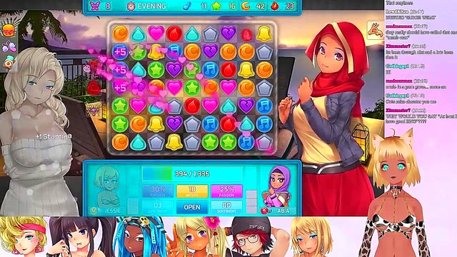 Lewd VTuber Neko’s Threesome Lingerie Fun in Huniepop 2 Livestream