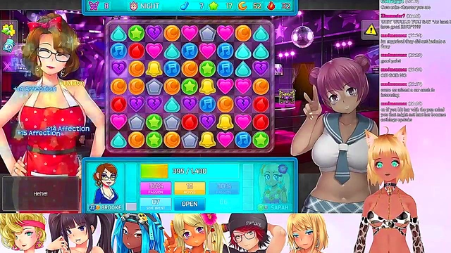 Lewd VTuber Neko’s Threesome Lingerie Fun in Huniepop 2 Livestream