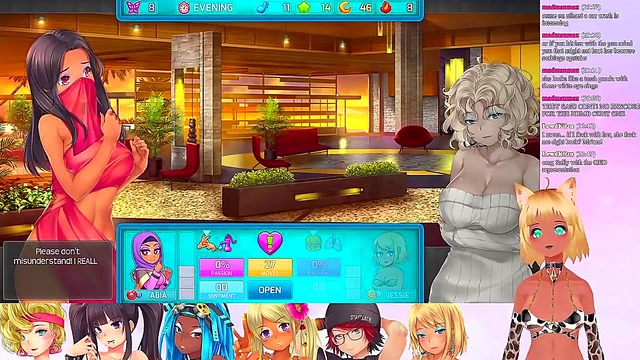Lewd VTuber Neko’s Threesome Lingerie Fun in Huniepop 2 Livestream