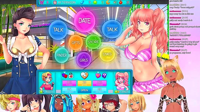 Lewd VTuber Neko’s Threesome Lingerie Fun in Huniepop 2 Livestream