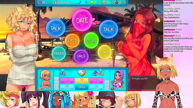Lewd VTuber Neko’s Threesome Lingerie Fun in Huniepop 2 Livestream