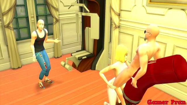 Perverted Master Roshi Trains Android 18 for Anal Sex in Front of Cuckold Husband