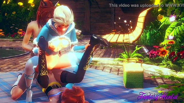 Elsa & Anna Engage in Steamy 3D Hentai Threesome with Cartoony Orgasmic Delight