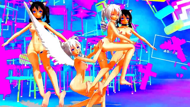 Huge Anaconda Dick Pounds Cartoon Girls In Steamy MMD Futanari Love Scene