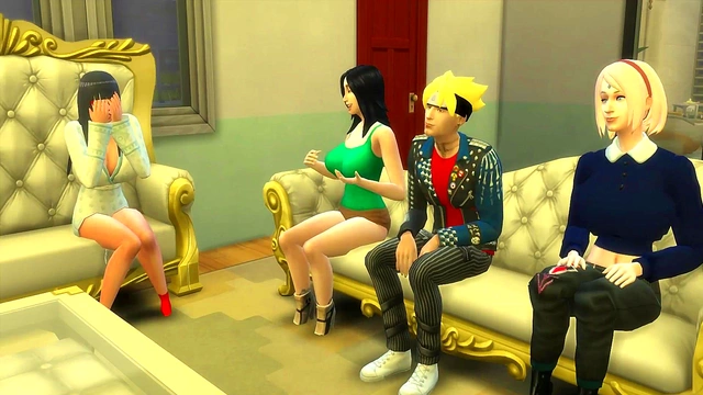 Hinata, Sakura & Sarada Seduce Boruto for Hardcore Anal Fun & Milk Fest