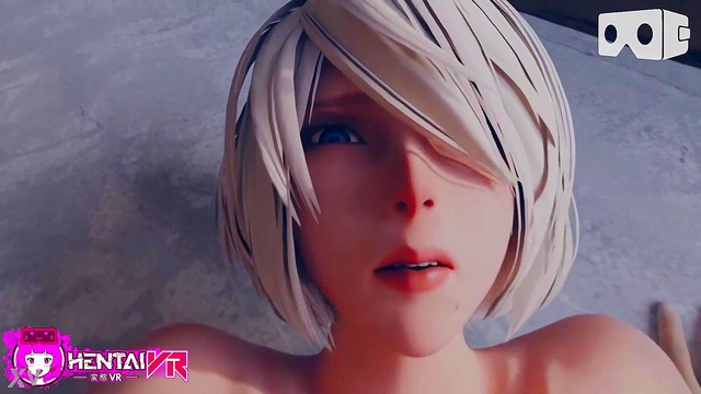 Pale-Skinned 2B Moans Loudly As She Rides Cock On Bed In Missionary VR Animation