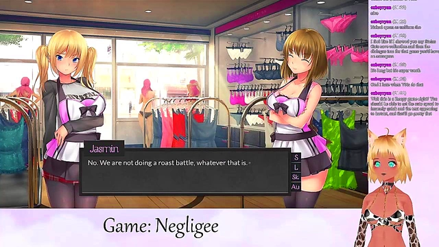 Lewd VTuber Neko in Lingerie Engages in Yuri Fun with Big Boobs & Oral Pleasure