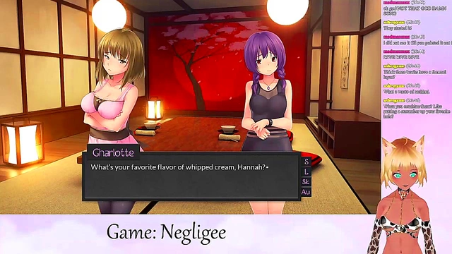 Lewd VTuber Neko in Lingerie Engages in Yuri Fun with Big Boobs & Oral Pleasure