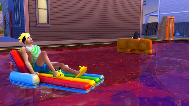 Hinata Seduces Stepson for Poolside Hardcore Fun & Intense Netorare Action