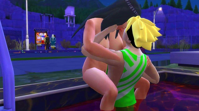 Hinata Seduces Stepson for Poolside Hardcore Fun & Intense Netorare Action