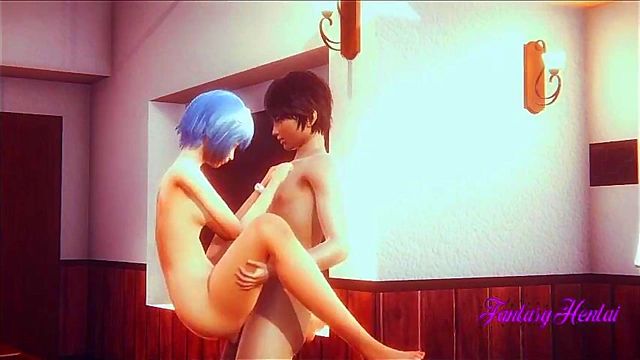 Rei Ayanami & Asuka Langley in Evangelion Hentai Threesome Compilation