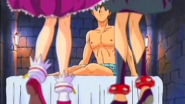 Hot Anime Maids Satisfy Their Master In Hardcore FFM Threesome Action