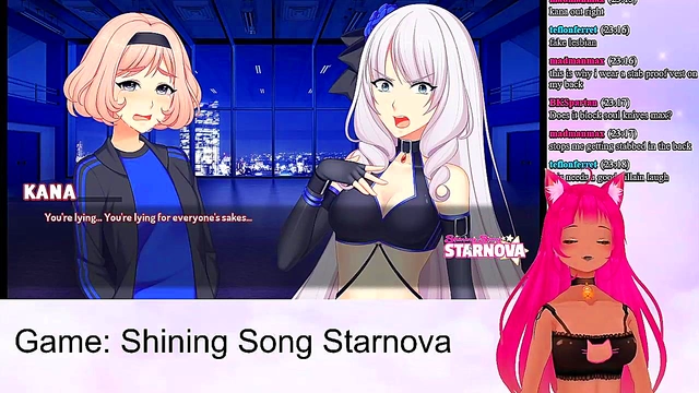 Lewd VTuber Neko Enjoys Intense Anime Sex Scenes in Shining Song Starnova