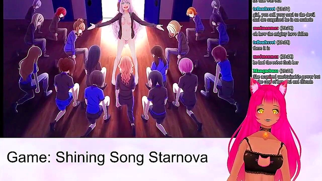 Lewd VTuber Neko Enjoys Intense Anime Sex Scenes in Shining Song Starnova