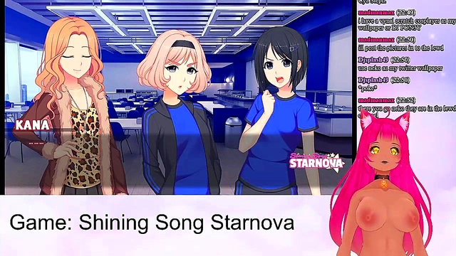 Lewd VTuber Neko Enjoys Intense Anime Sex Scenes in Shining Song Starnova