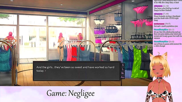 Lewd VTuber Neko Seduces in Lingerie for Lesbian Fun & Big Boob Action