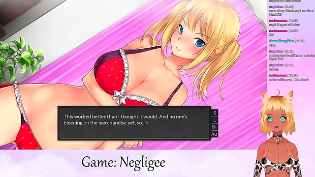 Lewd VTuber Neko Seduces in Lingerie for Lesbian Fun & Big Boob Action