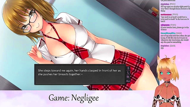 Lewd VTuber Neko Seduces in Lingerie for Lesbian Fun & Big Boob Action