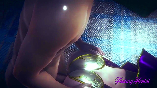 Mona from Genshin Impact Gets Hardcore Rainy Day Blowjob & Creampie Anime Action