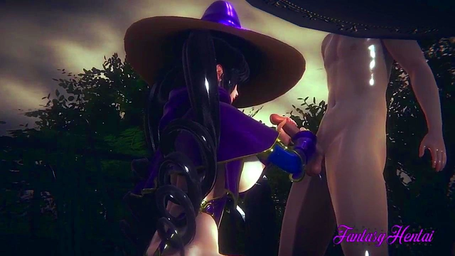 Mona from Genshin Impact Gets Hardcore Rainy Day Blowjob & Creampie Anime Action