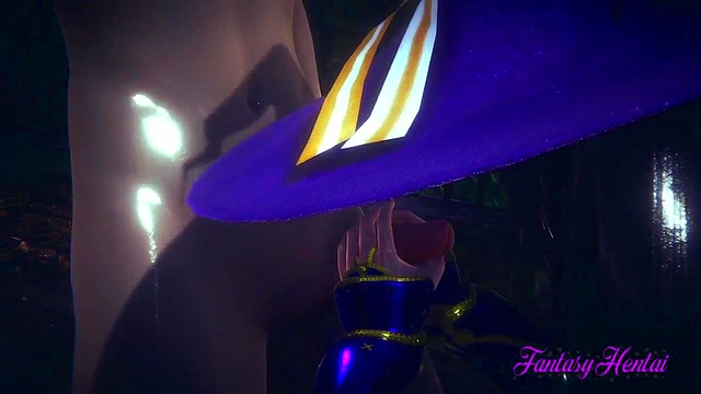 Mona from Genshin Impact Gets Hardcore Rainy Day Blowjob & Creampie Anime Action