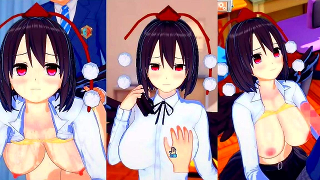 Big-Breasted Aya Shameimaru Rides Cock in Erotic Touhou 3D Hentai Scene