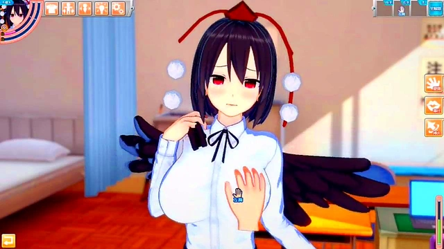 Big-Breasted Aya Shameimaru Rides Cock in Erotic Touhou 3D Hentai Scene