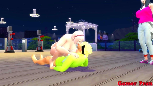 BBW Naruto Threesome – Milk-Filled Anal Fun With Sakura, Hinata, and Tsunade